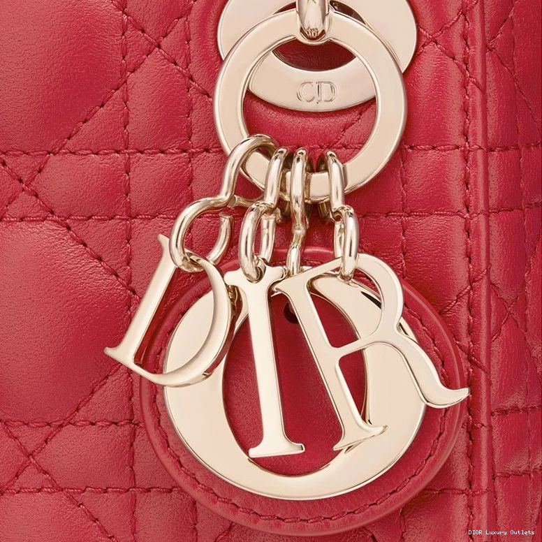 Cheap Dior Lambskin Bag Cannage Lady Red Micro 0728 Luxury